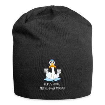 Hokus Pokus Mittelfinger Modus - Jersey-Beanie - Schwarz - Vorne
