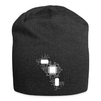 elektriker Elektrik Elektronik Beruf Spannung CPU - Jersey-Beanie - Anthrazit - Vorne