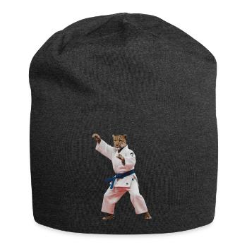 Sportlicher Leopard - Jersey-Beanie - Anthrazit - Vorne