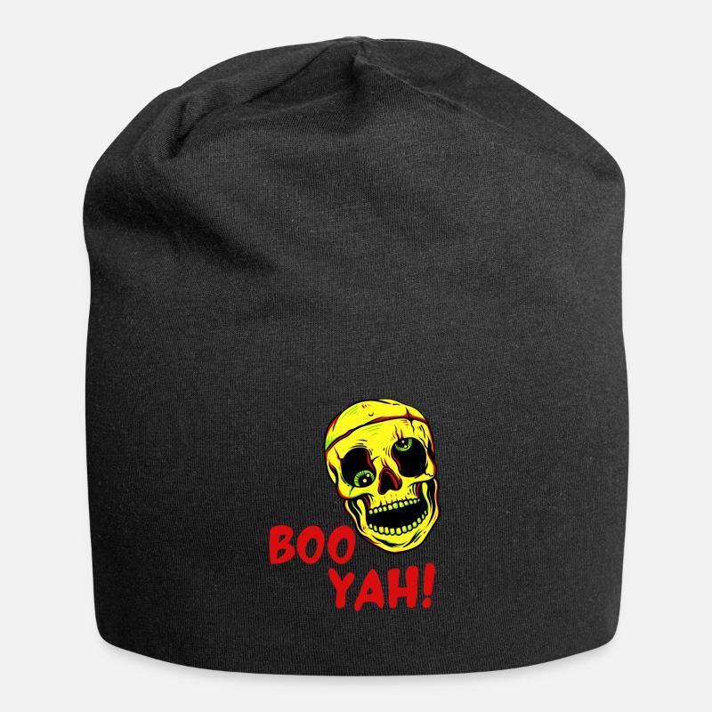 Crâne d’Halloween - Bonnet en jersey - noir