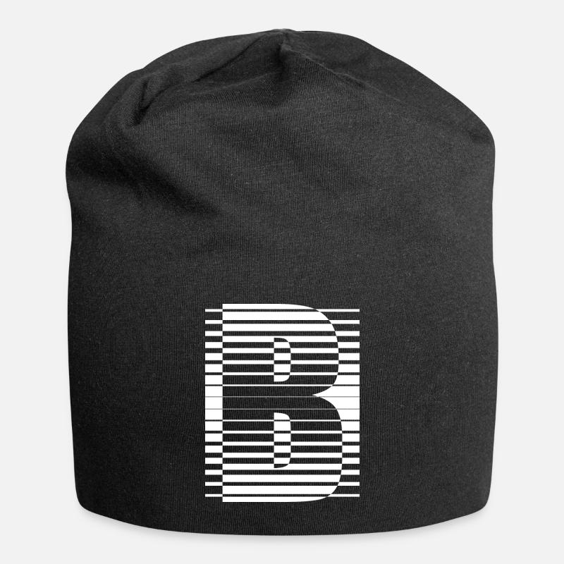 LETTER B - Jersey Beanie - black