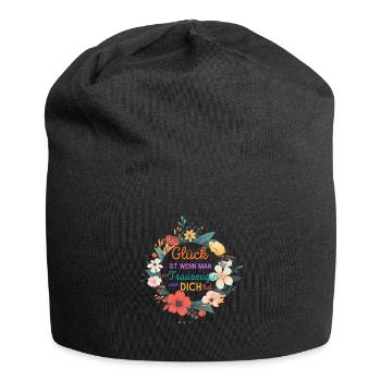 GLÜCK IST WENN MAN EINE TRAUZEUGIN WIE DICH HAT! - Jersey-Beanie - Schwarz - Vorne