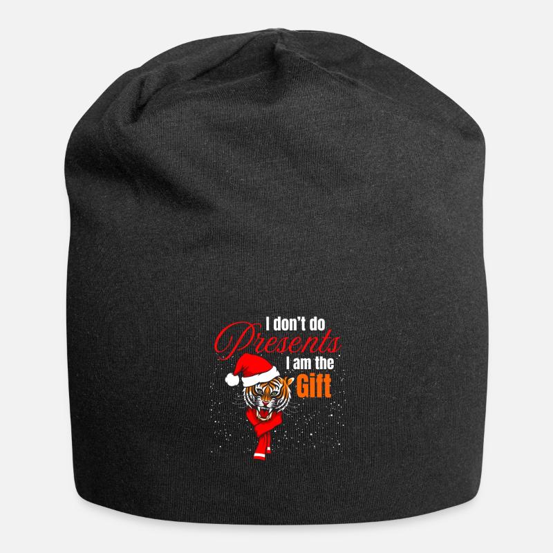 Weihnachtlicher Tiger - Jersey-Beanie - Schwarz