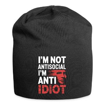 Not a fan of stupidity - Jersey Beanie - black - Front