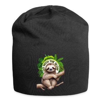 Go with the slow Sloth - Jersey Beanie - black - Front