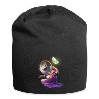 Prinzessin vor Spiegel - Jersey-Beanie - Schwarz - Vorne