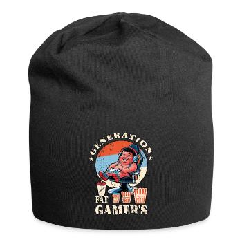 Fette Gamer Kinder - Jersey-Beanie - Schwarz - Vorne