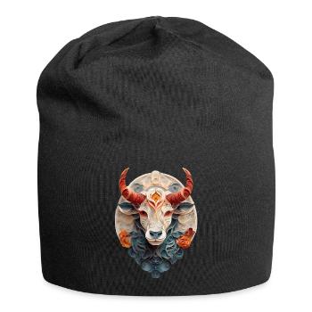 Sternzeichen Stier - Jersey-Beanie - Schwarz - Vorne