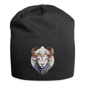 Sternzeichen Stier - Jersey-Beanie - Schwarz - Vorne