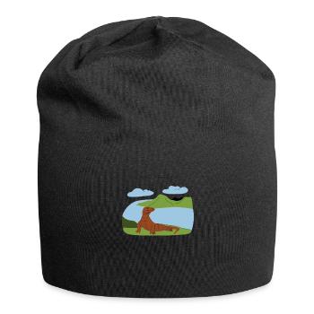 Majestätischer Komodowaran - Jersey-Beanie - Schwarz - Vorne