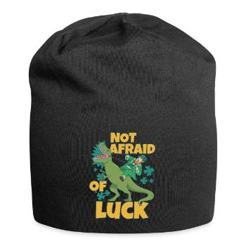 Not Afraid of Luck - Playful and Bold Design - Jersey Beanie - black - Front