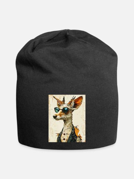 Fox in a suit - Jersey Beanie - black