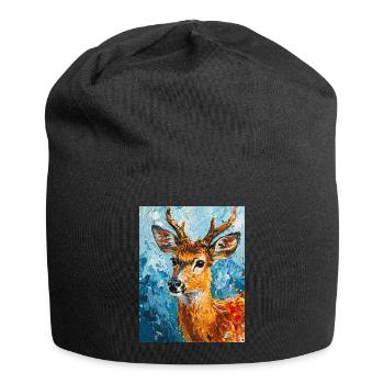 Deer image - Jersey Beanie - black - Front