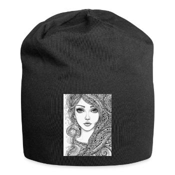 Abstract portrait - Jersey Beanie - black - Front