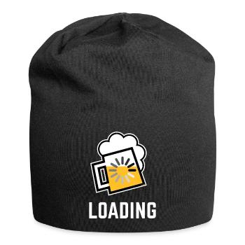 Beer Loading (Drinking In Progress / Negative / \) - Jersey Beanie - black - Front