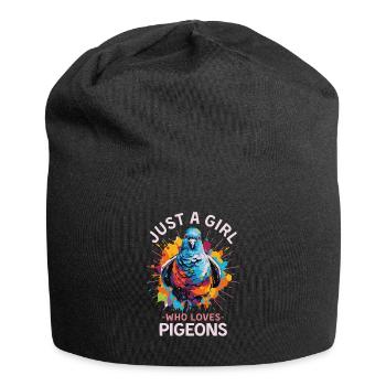 Bunte Taube Farbkleckse Farbspritzer - Jersey-Beanie - Schwarz - Vorne