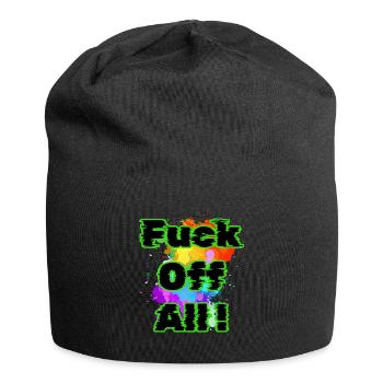 Verpiss dich alle - Jersey-Beanie - Schwarz - Vorne