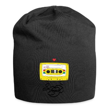 Kassette & Stift - Jersey-Beanie - Schwarz - Vorne