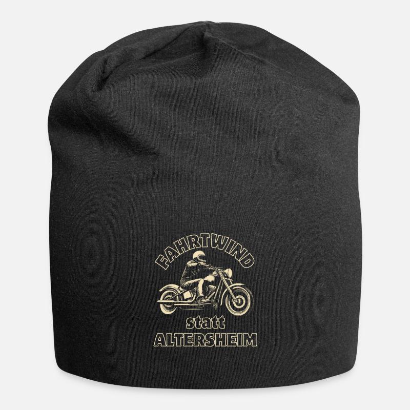 Motorcycle Vintage Retiree Retirement - Jersey Beanie - black