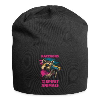 Waschbär mit Sonnenbrille und Kamera - Jersey-Beanie - Schwarz - Vorne