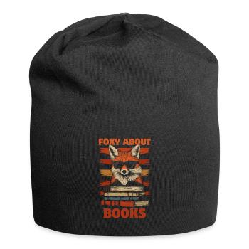 Renard avec lunettes de soleil et livres - Bonnet en jersey - noir - Devant