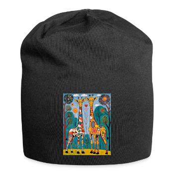 Giraffen - Jersey-Beanie - Schwarz - Vorne