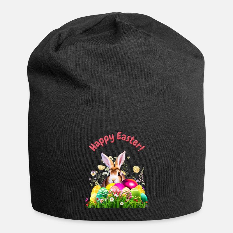 Sød påskehin med farverige æg - Jersey-Beanie - sort