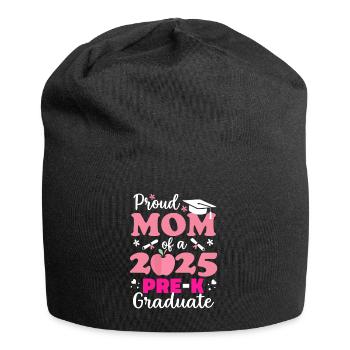 Proud Mom of Pre-K Graduate 2025 - Jersey Beanie - black - Front