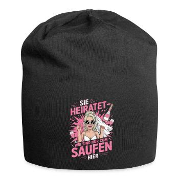 Funny German Hen Party Sie Heiratet Design - Bonnet en jersey - noir - Devant
