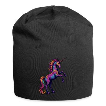 Neon Pattern Unicorn – Colorful Fantasy Magic - Jersey Beanie - black - Front