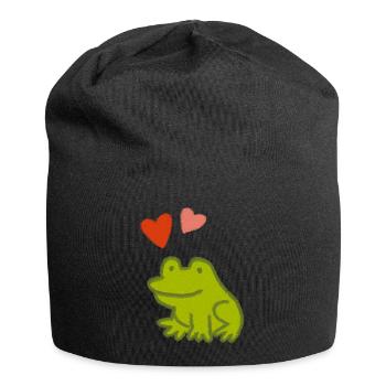 Mutfrosch 2 - Jersey-Beanie - Schwarz - Vorne