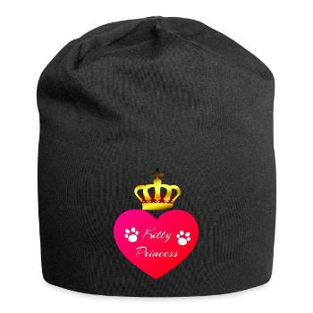 Kitty Princess, Herzen, Tier Tatzen - Jersey-Beanie - Schwarz - Vorne