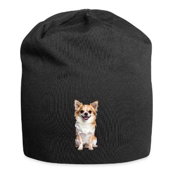 Chihuahua moelleux – petit, moelleux et plein d’amour ! - Bonnet en jersey - noir - Devant