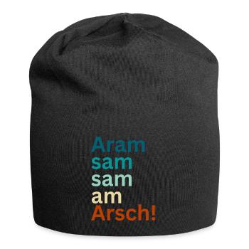 Aramsamsam am Arsch - Jersey-Beanie - Schwarz - Vorne