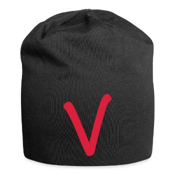 V - einfach nur V - Jersey-Beanie - Schwarz - Vorne