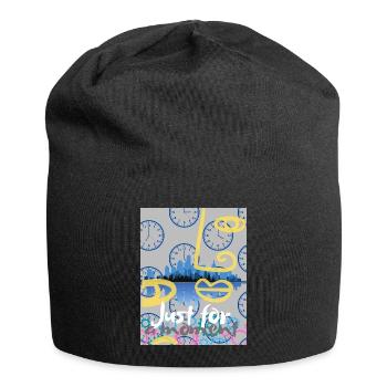 Nur für einen Moment - Jersey-Beanie - Schwarz - Vorne