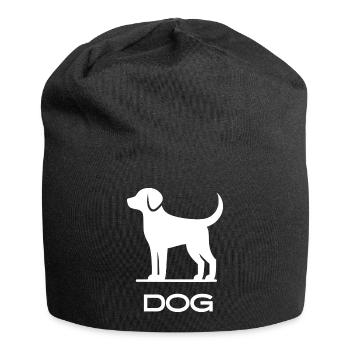Minimalist Dog Silhouette Pet Lover Design - Jersey Beanie - black - Front