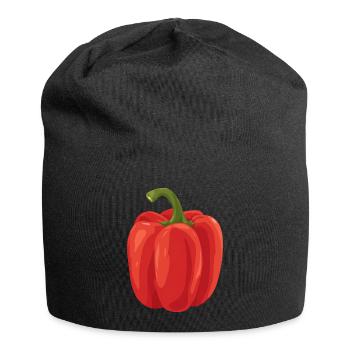 poivron rouge - Bonnet en jersey - noir - Devant
