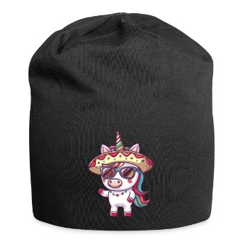 Unicorn Funny Sombrero - Jersey Beanie - black - Front