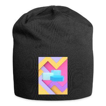 Pastel Geometric Pod Design - Jersey Beanie - black - Front