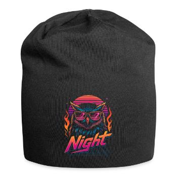 Nachteule Lustige Eulenliebhaberin Nachteule - Jersey-Beanie - Schwarz - Vorne