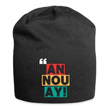 T-shirt créole « Pa ni pwoblèm » - Bonnet en jersey - noir - Devant