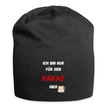 Je ne suis là que pour le cacao. Marché de Noël - Bonnet en jersey - noir - Devant