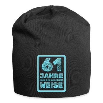 Weisheit 61 - Jersey-Beanie - Schwarz - Vorne