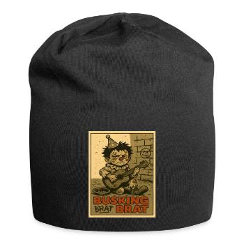 Busking Brat Clown Boy with Guitar Poster - Jersey Beanie - black - Front