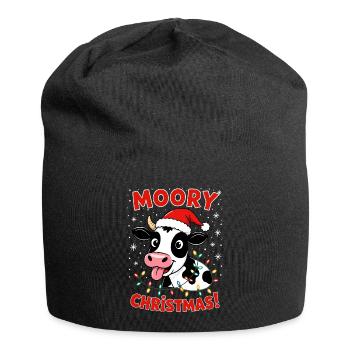 Ferme fermière de Noël en forme de vache - Bonnet en jersey - noir - Devant