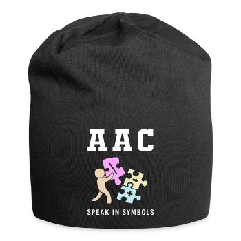 AAC Kommunikation Gebärdensprache SLP - Jersey-Beanie - Schwarz - Vorne