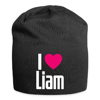 J’aime Liam Coeur rose J’aime Liam - Bonnet en jersey - noir - Devant