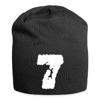 7 Nummer sieben - Jersey-Beanie - Schwarz - Vorne