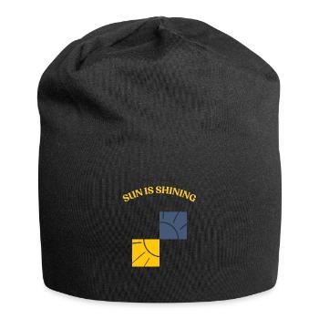 Sun is shining - let´s go outside - Jersey-Beanie - Schwarz - Vorne